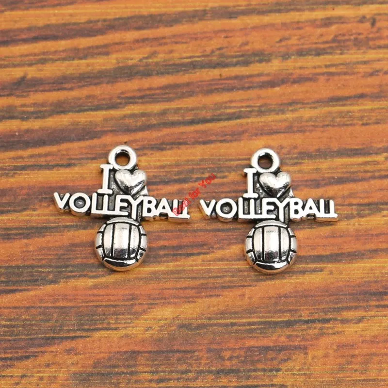 10pcs I Love Volleyball Charm Pendant fit Bracelet Necklace Tibetan Silver Plated Jewelry DIY Making Accessories 21x19mm
10pcs I Love Volleyball Charm Pendant fit Bracelet Necklace Tibetan Silver Plated Jewelry DIY Making Accessories 21x19mm