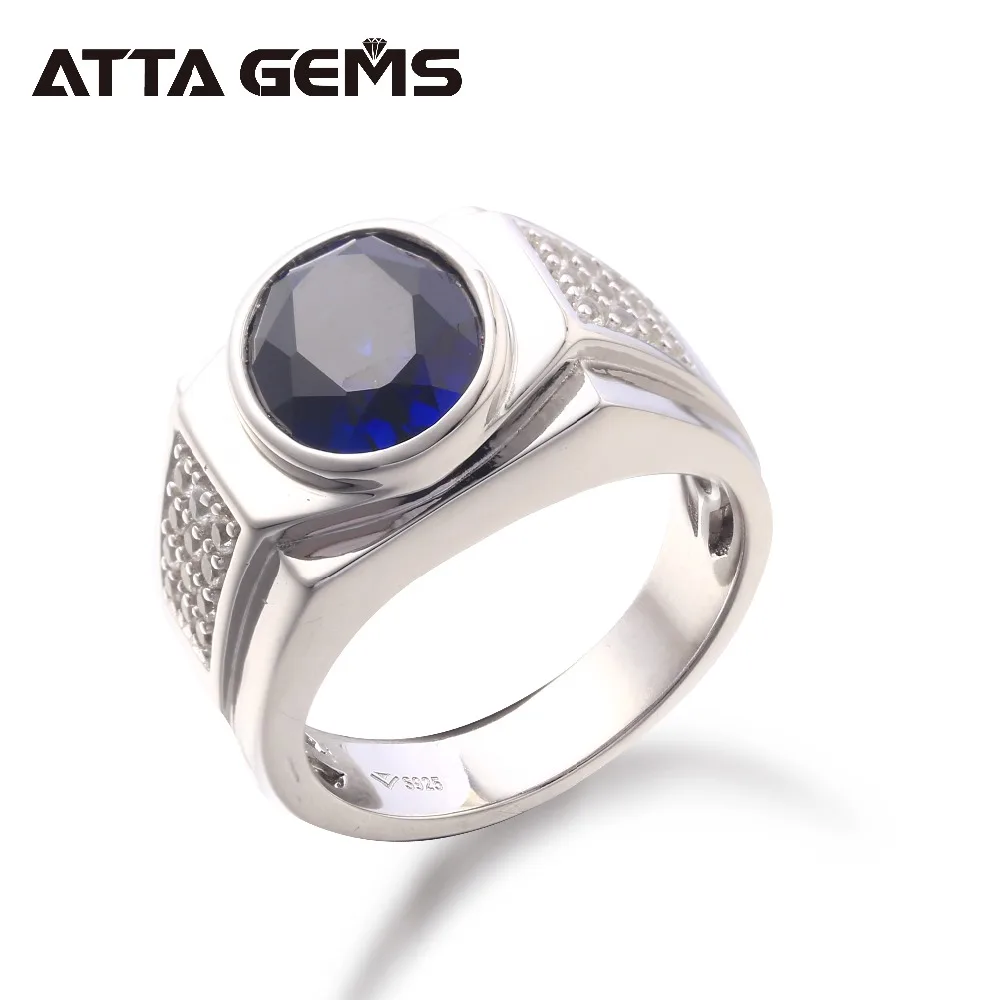 Blue Sapphire Sterling Silver Men's Ring For Wedding Engagement Band 6 Carats Created Faced Sapphire Rings Boyfriend's Gifts
Blue Sapphire Sterling Silver Men's Ring For Wedding Engagement Band 6 Carats Created Faced Sapphire Rings Boyfriend's Gifts