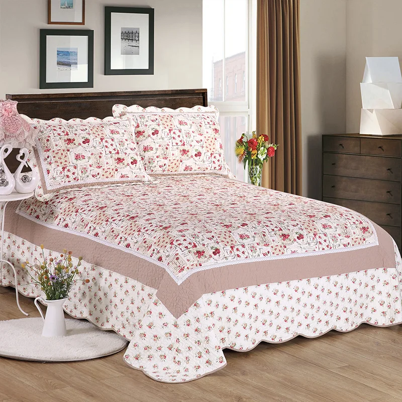 CHAUSUB Quality Floral Patchwork Quilt Set 3pcs Washed Cotton Quilts Quilted Bedspread Sheets Pillowcase Coverlet Set King Size
CHAUSUB Quality Floral Patchwork Quilt Set 3pcs Washed Cotton Quilts Quilted Bedspread Sheets Pillowcase Coverlet Set King Size