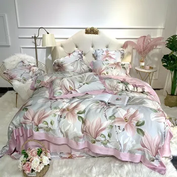 Pink Floral Duvet Quilt Cover Colorful Flower Reversible Tencel Silk Ultra Soft Bedding Set Bed sheet Queen King 4pcs size
Pink Floral Duvet Quilt Cover Colorful Flower Reversible Tencel Silk Ultra Soft Bedding Set Bed sheet Queen King 4pcs size