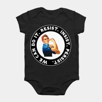 Baby Onesie Baby Bodysuits kid t shirt 100% Cotton Custom Printed Rosie the Riveter RESIST INSIST PERSIST - Resist
Baby Onesie Baby Bodysuits kid t shirt 100% Cotton Custom Printed Rosie the Riveter RESIST INSIST PERSIST - Resist