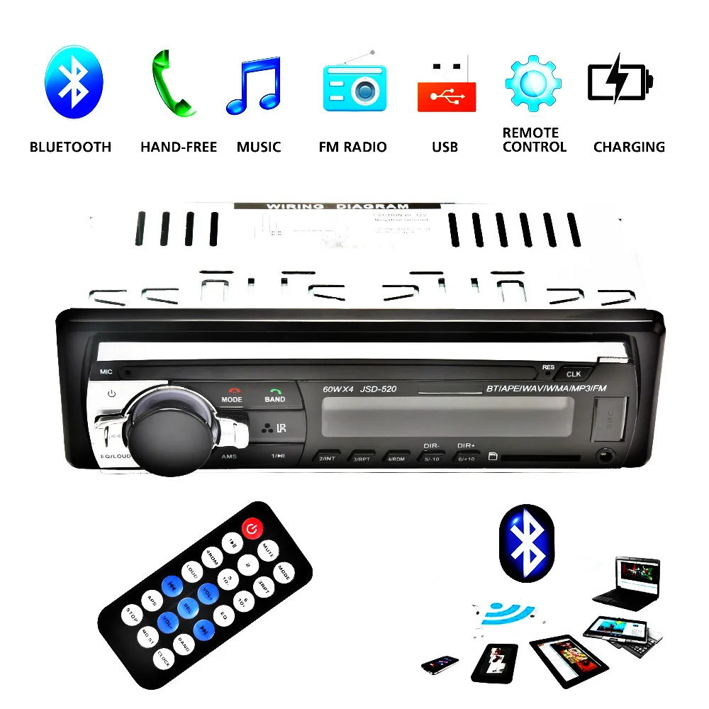 Autoradio JSD520 Car Radio Stereo Player Digital Bluetooth MP3 60Wx4 FM Audio with In Dash AUX Input
Autoradio JSD520 Car Radio Stereo Player Digital Bluetooth MP3 60Wx4 FM Audio with In Dash AUX Input