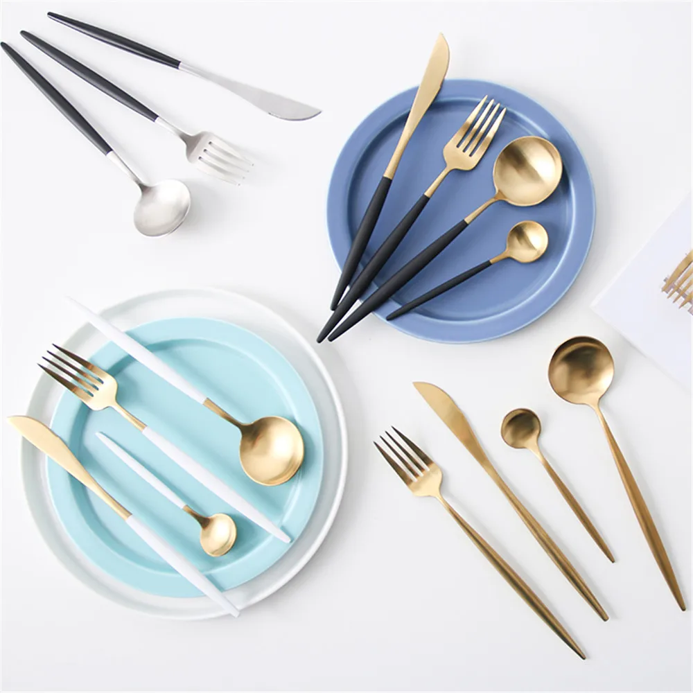 Luxury 304 Stainless Steel Tableware Set Matte Rose Gold European Western Food Dinnerware Sets Knife Forks Spoons Cutleries 4pcs
Luxury 304 Stainless Steel Tableware Set Matte Rose Gold European Western Food Dinnerware Sets Knife Forks Spoons Cutleries 4pcs