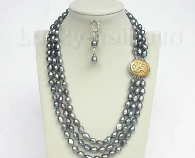 Free shipping hot sale Women Bridal Wedding Jewelry >>20" 3row 12mm peacock black pearls necklace dangle Earrings seashell clasp
Free shipping hot sale Women Bridal Wedding Jewelry >>20" 3row 12mm peacock black pearls necklace dangle Earrings seashell clasp