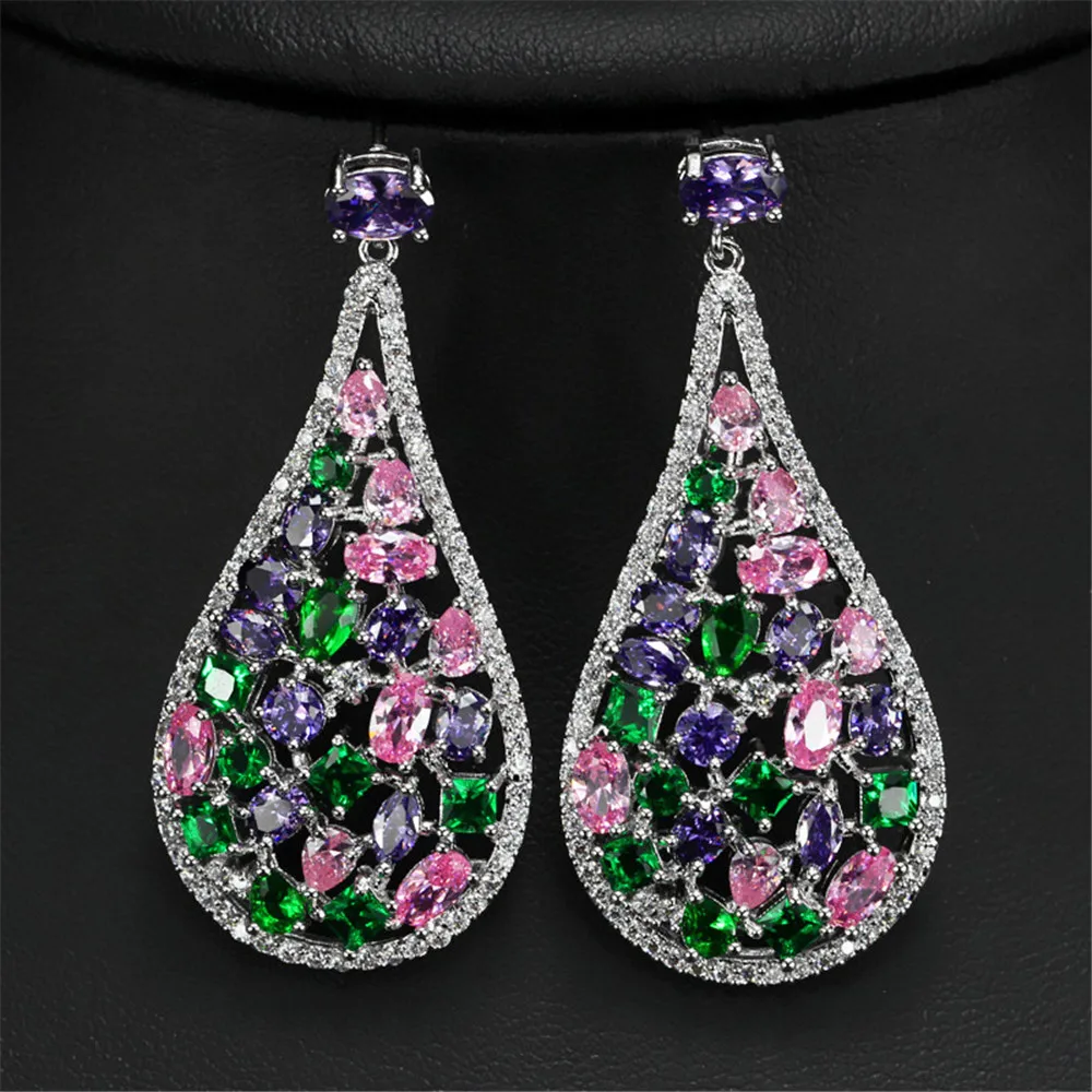 NEWEST AAA zircon Fashion Jewelry Authentic teardrop Colored crystal from Austrian wedding Earrings For Woman Palace style
NEWEST AAA zircon Fashion Jewelry Authentic teardrop Colored crystal from Austrian wedding Earrings For Woman Palace style
