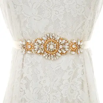 Gold Rhinestones Wedding Sash Crystal Wedding Belt Handmade Pearls Bridal Belt For Wedding Prom Gown S211G
Gold Rhinestones Wedding Sash Crystal Wedding Belt Handmade Pearls Bridal Belt For Wedding Prom Gown S211G