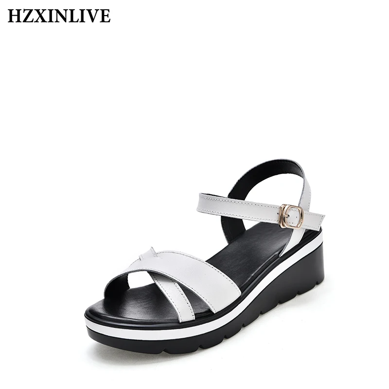HZXINLIVE Summer Sandals Fashion Heel High Wedges Platform Flat Ladies White Wedge Sandals Shoes Woman Sandalias Mujer 2019
HZXINLIVE Summer Sandals Fashion Heel High Wedges Platform Flat Ladies White Wedge Sandals Shoes Woman Sandalias Mujer 2019