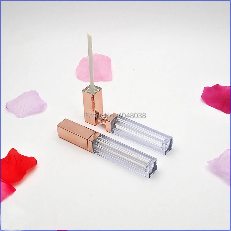 50 pcslot Lip Gloss Tubes Empty Cosmetic Bottles Transparent 4ml Square Plastic Lip Balm Container Liquid Eyeliner For Makeup (4)