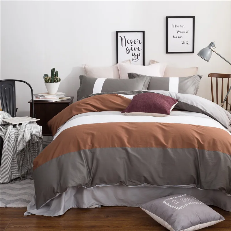 Gray Dark Series Of High-Quality Striped Solid Color 100% Cotton Sheet Pillowcase Duvet Cover Set 3/4 Bedding Sets Queen Double
Gray Dark Series Of High-Quality Striped Solid Color 100% Cotton Sheet Pillowcase Duvet Cover Set 3/4 Bedding Sets Queen Double