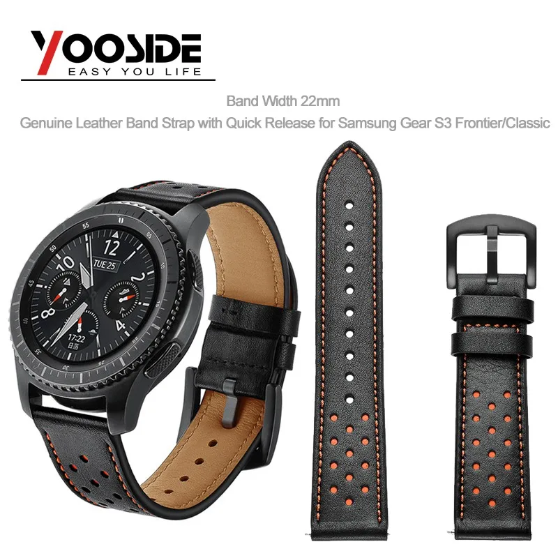 Band Width 22mm Premium Soft Genuine Leather Band Strap With Quick Release for Samsung Gear S3 Frontier/Classic Smart Watch
Band Width 22mm Premium Soft Genuine Leather Band Strap With Quick Release for Samsung Gear S3 Frontier/Classic Smart Watch