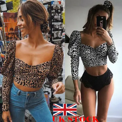 Sexy Leopard Squar Collar Basic Short Tops Women Leopard Long Sleeve Casual Crop Tops T-Shirt
Sexy Leopard Squar Collar Basic Short Tops Women Leopard Long Sleeve Casual Crop Tops T-Shirt