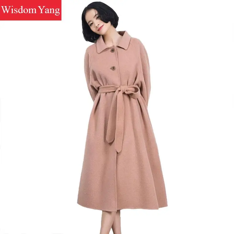 Winter Sheep Wool Coat Women Beige Plaid Korean Overcoat Turndown Pink Woolen Plus Long Vintage Oversize Outerwear Skirt Coats
Winter Sheep Wool Coat Women Beige Plaid Korean Overcoat Turndown Pink Woolen Plus Long Vintage Oversize Outerwear Skirt Coats