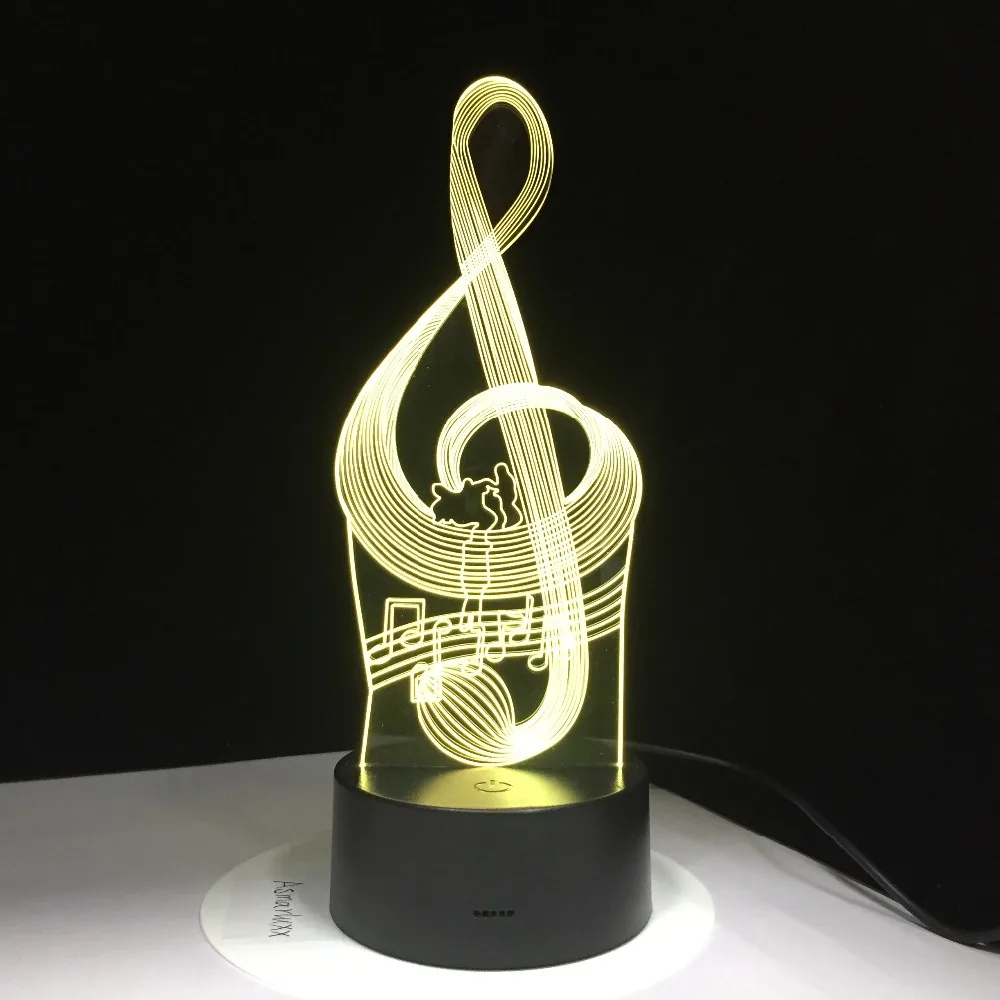 Фото Светодиодный ночсветильник 3D с музыкальной нотой светильник лампа для | Ночники (32892464996)