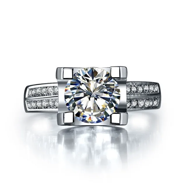 2 Carat 18K White Gold Oxhead Style Convincing Simulate Diamond Women Wedding Ring Ture Original Gold Bridal Jewelry
2 Carat 18K White Gold Oxhead Style Convincing Simulate Diamond Women Wedding Ring Ture Original Gold Bridal Jewelry