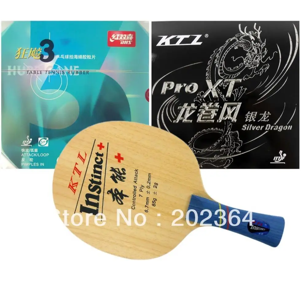 Pro Combo Racket KTL Instinct+ Long Shakehand-FL with DHS NEO Hurricane3 and KTL Silver Dragon
Pro Combo Racket KTL Instinct+ Long Shakehand-FL with DHS NEO Hurricane3 and KTL Silver Dragon