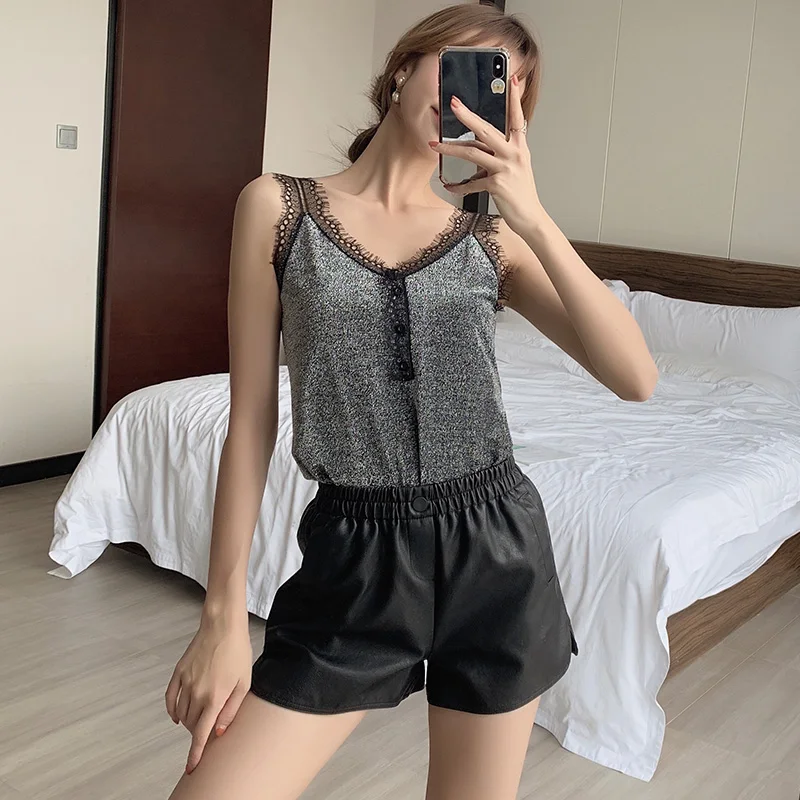 V-neck lace stitching bright silk Lace Crop Top Cami Tank Women Female Women Top Sexy Cropped Tops mujer top femme Striped
V-neck lace stitching bright silk Lace Crop Top Cami Tank Women Female Women Top Sexy Cropped Tops mujer top femme Striped