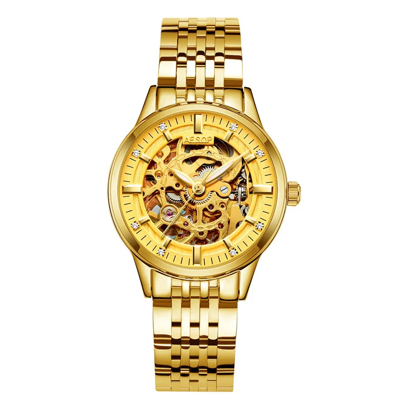 AESOP Gloden Full steel Hollow Mechanical wrist watches for women hours Automatic Female Clock relogio feminino
AESOP Gloden Full steel Hollow Mechanical wrist watches for women hours Automatic Female Clock relogio feminino