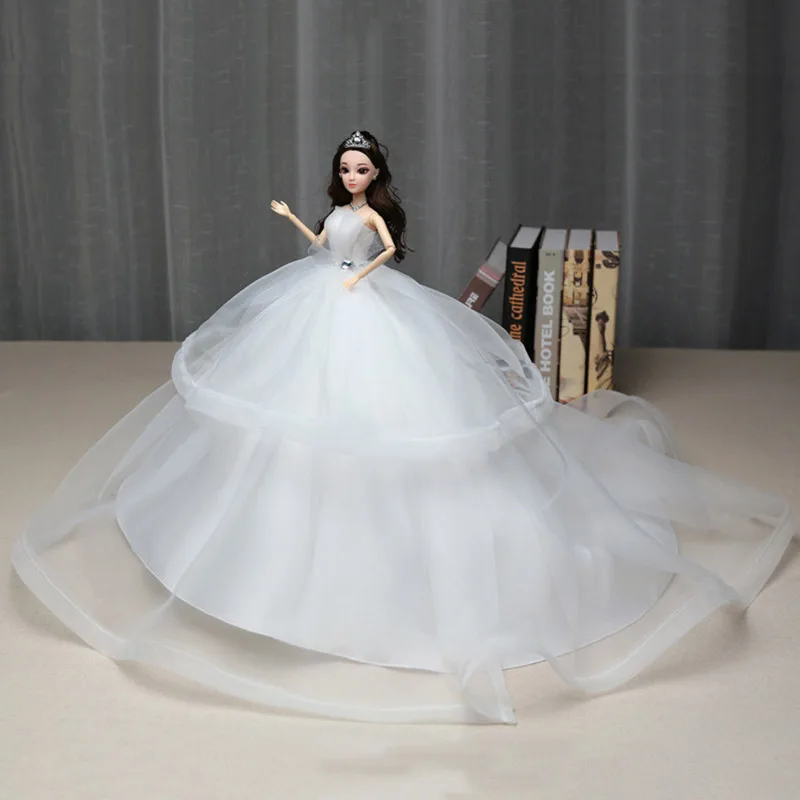 Кукла невеста 45 см золотые и коричневые волосы милое платье для свадьбы