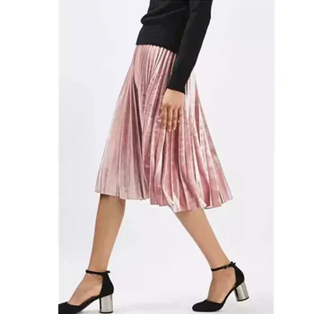 Vintage Hepburn Velvet High Waist Midi Pleated Skirt New Woman Spliced Elastic waist A line Skater Long Swing Skirts 5 colors
Vintage Hepburn Velvet High Waist Midi Pleated Skirt New Woman Spliced Elastic waist A line Skater Long Swing Skirts 5 colors