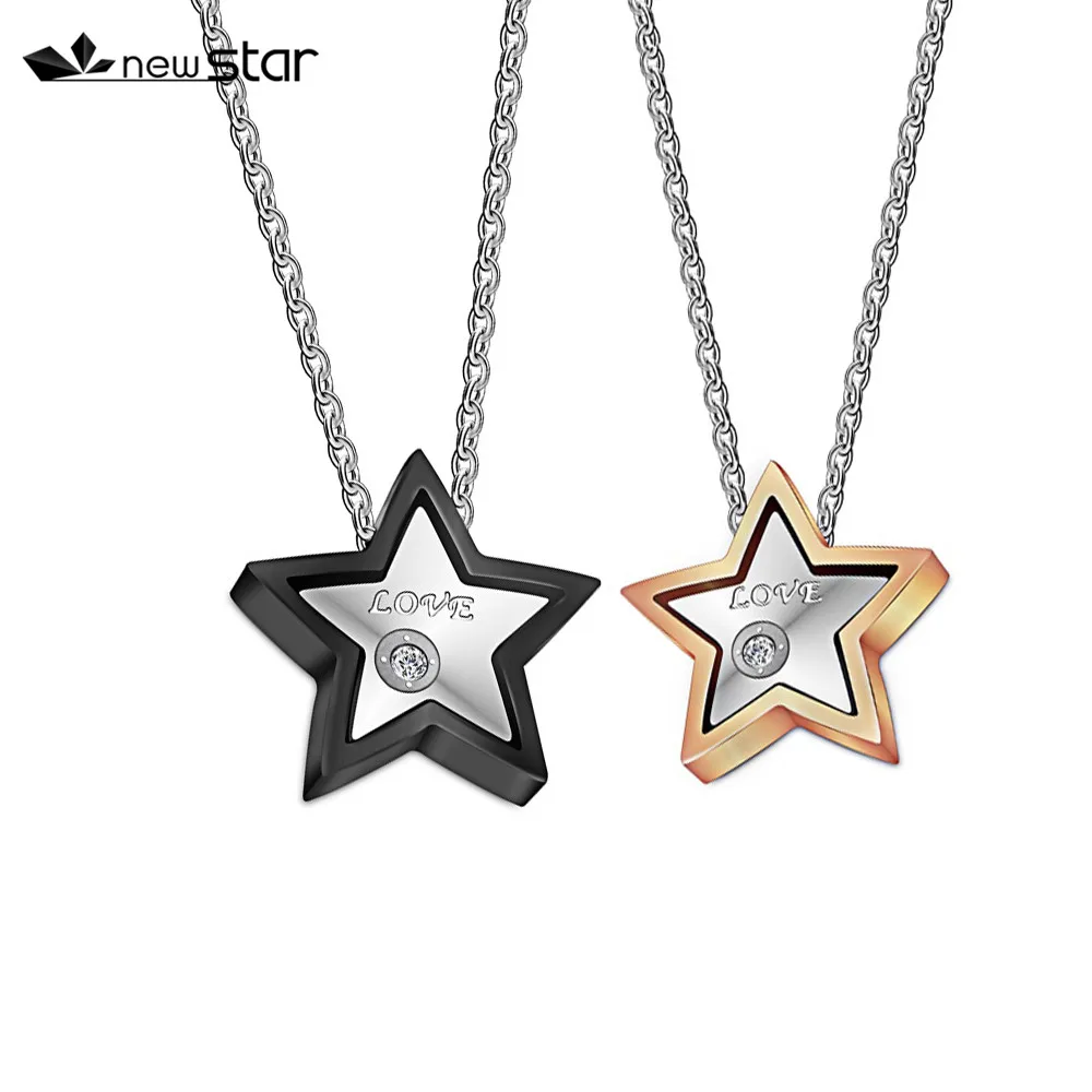 Rose Gold and Black Star Love Rhinestone Pendant Jewelwry 316 Titanium Steel Couple Necklace
Rose Gold and Black Star Love Rhinestone Pendant Jewelwry 316 Titanium Steel Couple Necklace