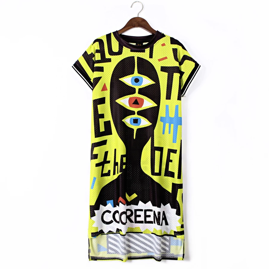 Summer Dress For Women Fashion Straight Printed Dress Female Hip Hop style Translucent Sexy Beach Dresses Hole Yellow Dress
Summer Dress For Women Fashion Straight Printed Dress Female Hip Hop style Translucent Sexy Beach Dresses Hole Yellow Dress