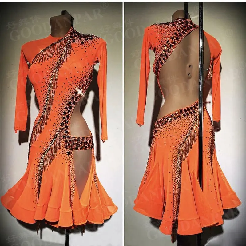 GOODANPAR spiral style Backless Latin Dance Dress Women with bodysuit bra cups Bead Tube Lycra Salsa Samba Competition Dress
GOODANPAR spiral style Backless Latin Dance Dress Women with bodysuit bra cups Bead Tube Lycra Salsa Samba Competition Dress