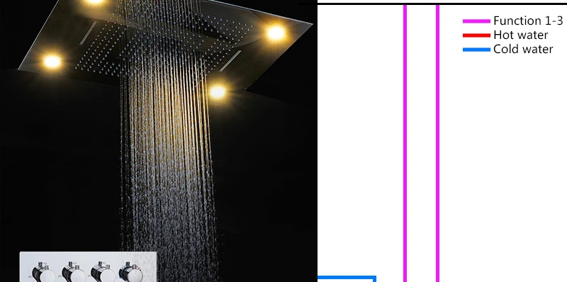 hm Faucets Accessories Contemporary Brass Chrome Thermostatic Shower Valve 3 Way Bathtub faucet Diverter Thermostat Mixer (6)