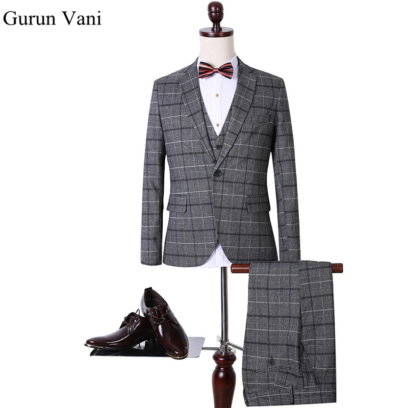 Image (Jacket+Pant+Vest) Custom Slim Fit Dress Man Business Suit Latest Coat Pant Designs Wedding Suits For Men DHL Free Shipping