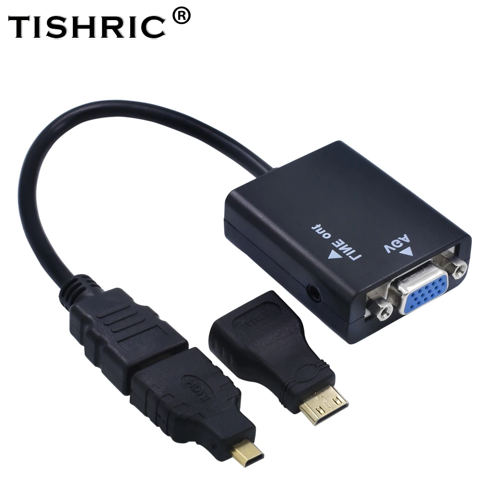 TISHRIC For HDMI2VGA With Audio With Power Cable + Mini Micro For HDMI Connector 1080P For HDTV Projector Male to Female Adapter
TISHRIC For HDMI2VGA With Audio With Power Cable + Mini Micro For HDMI Connector 1080P For HDTV Projector Male to Female Adapter