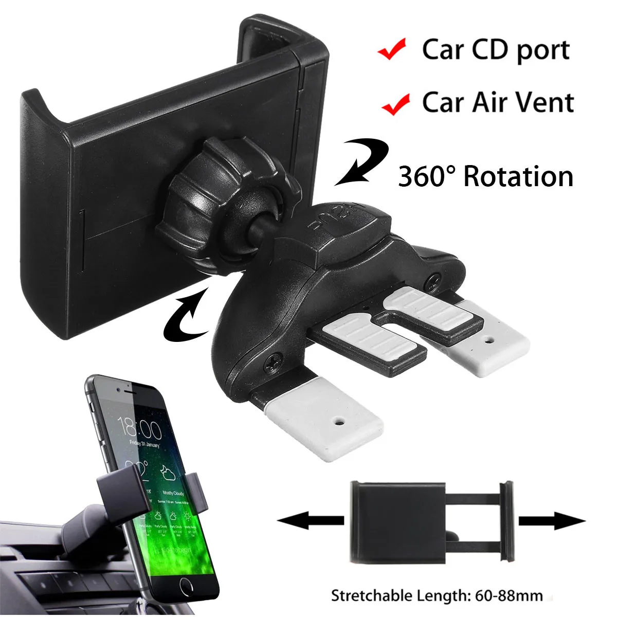 Universal Car Phone Holder for iPhone for Xiaomi Car CD Slot Air Outlet Phone Bracket Mount Cradle Stand Portable GPS Holder
Universal Car Phone Holder for iPhone for Xiaomi Car CD Slot Air Outlet Phone Bracket Mount Cradle Stand Portable GPS Holder