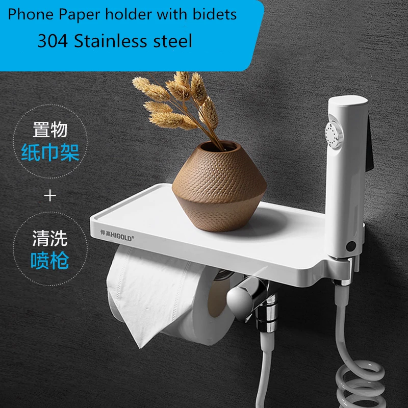 Bathroom Accessories Set White Multifunctional Toilet Paper Holder Stand with Phone Shelf and Bidets Waterproof Toissue Box
Bathroom Accessories Set White Multifunctional Toilet Paper Holder Stand with Phone Shelf and Bidets Waterproof Toissue Box