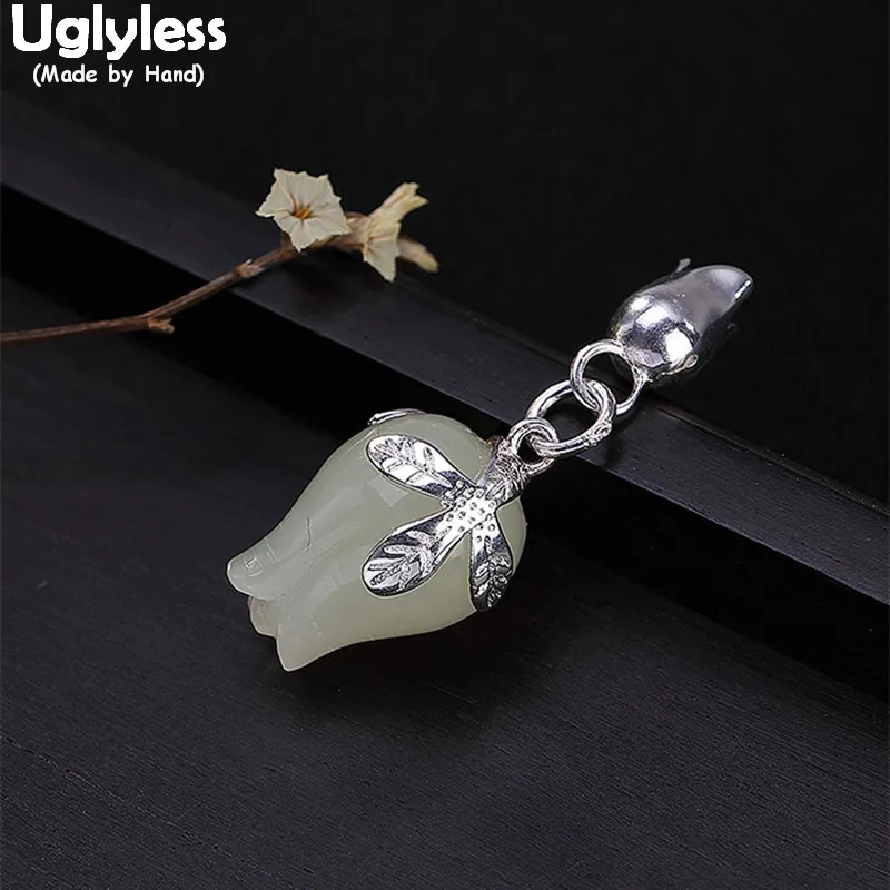 Uglyless 100% Real Solid 925 Sterling Silver Natural Jade Flower Necklaces NO Chain Handmade Lily of the Valley Pendants Jewelry
Uglyless 100% Real Solid 925 Sterling Silver Natural Jade Flower Necklaces NO Chain Handmade Lily of the Valley Pendants Jewelry