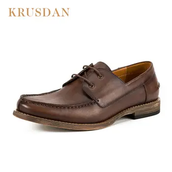 Vintage Genuine leather Men's leather shoes Do old Pure cowhide Single shoes lace-up breathable outdoor Causal Flat Shoes men
Vintage Genuine leather Men's leather shoes Do old Pure cowhide Single shoes lace-up breathable outdoor Causal Flat Shoes men