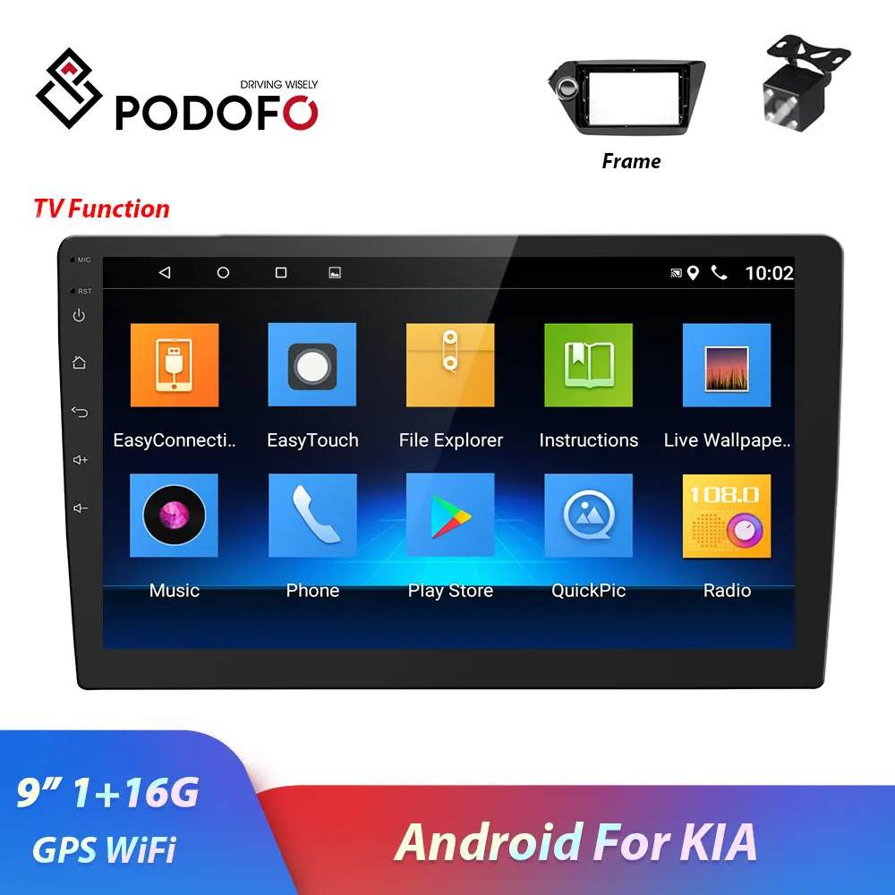 Podofo автомобильный Радио 2 din Android Мультимедиа Видео плеер gps навигация стерео для