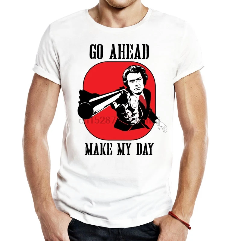Грязный Гарри инспектор Каллахан мужские футболки с надписью Go Ahead Make My Day Clint Eastwood
