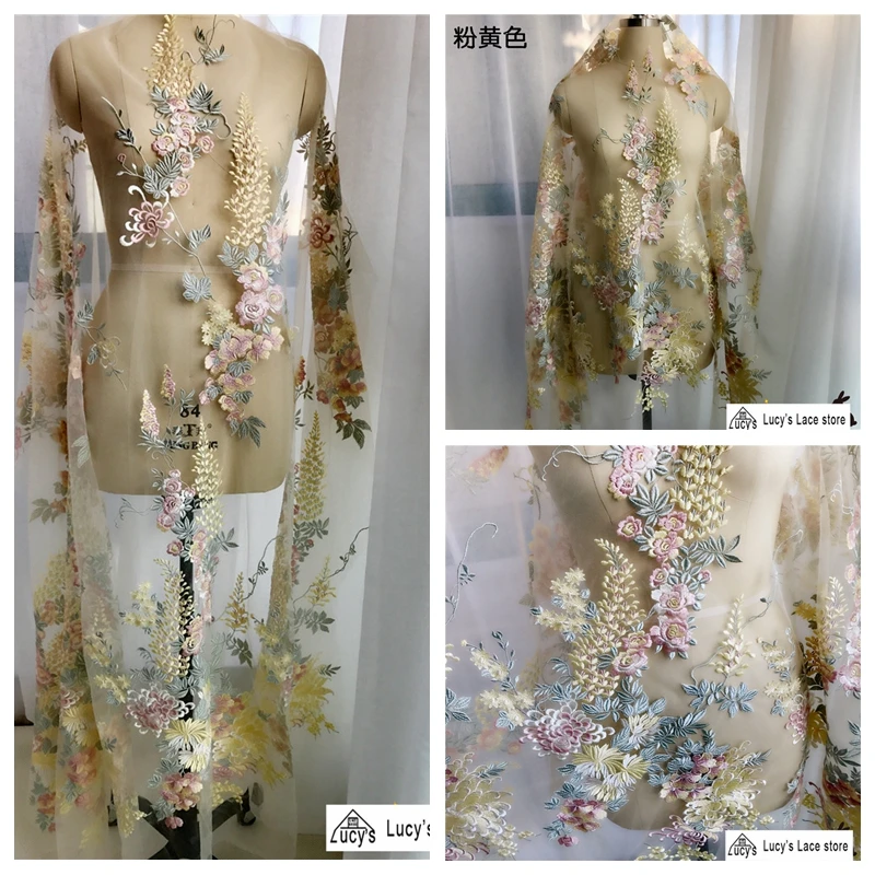 1 Yard high quality multi colors embroidered women long dress sewing lace 2018 NEW design Yellow, Pink, Blue
1 Yard high quality multi colors embroidered women long dress sewing lace 2018 NEW design Yellow, Pink, Blue