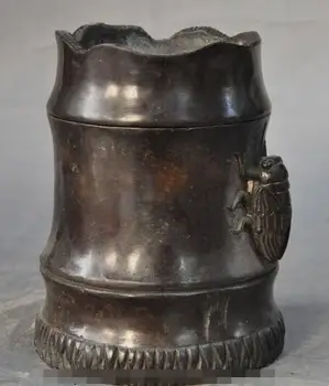 S01168 old China fengshui Bronze animal Cicada bamboo statue pot incense burner Censer
S01168 old China fengshui Bronze animal Cicada bamboo statue pot incense burner Censer