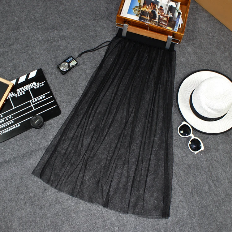 Spring Summer Women Mesh Gauze Skirt 2018 Hot Casual Sexy Elegant Transparent One Layer Elasticity High Waist Lace Black Skirt
Spring Summer Women Mesh Gauze Skirt 2018 Hot Casual Sexy Elegant Transparent One Layer Elasticity High Waist Lace Black Skirt