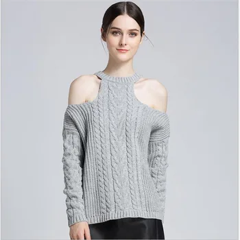 Sexy Autumn Winter Short Women Sweater Knitted Pullovers 2018 Off-Shoulder Long Sleeve Female Knitted Loose Basic Sweater CQ2207
Sexy Autumn Winter Short Women Sweater Knitted Pullovers 2018 Off-Shoulder Long Sleeve Female Knitted Loose Basic Sweater CQ2207