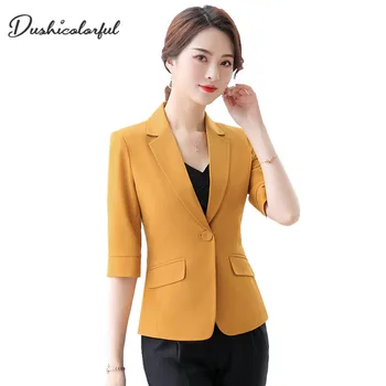 Women blazer female 2019 new fashion elegant summer autumn half sleeve slim jacket women office ladies plus size formal coat
Women blazer female 2019 new fashion elegant summer autumn half sleeve slim jacket women office ladies plus size formal coat