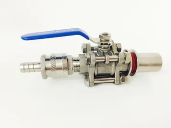 Weldless Quick Disconnect Kettle Valve Kit, 3 Piece Ball Valve, 1/2" Quick Disconnect 1/2" Barb, Stainless Steel
Weldless Quick Disconnect Kettle Valve Kit, 3 Piece Ball Valve, 1/2" Quick Disconnect 1/2" Barb, Stainless Steel