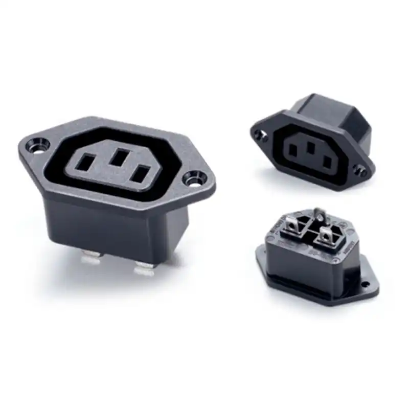 NEW 10pcs Chassis Female 15A//250V AC IEC Inline Socket Plug Adapter Mains Powe