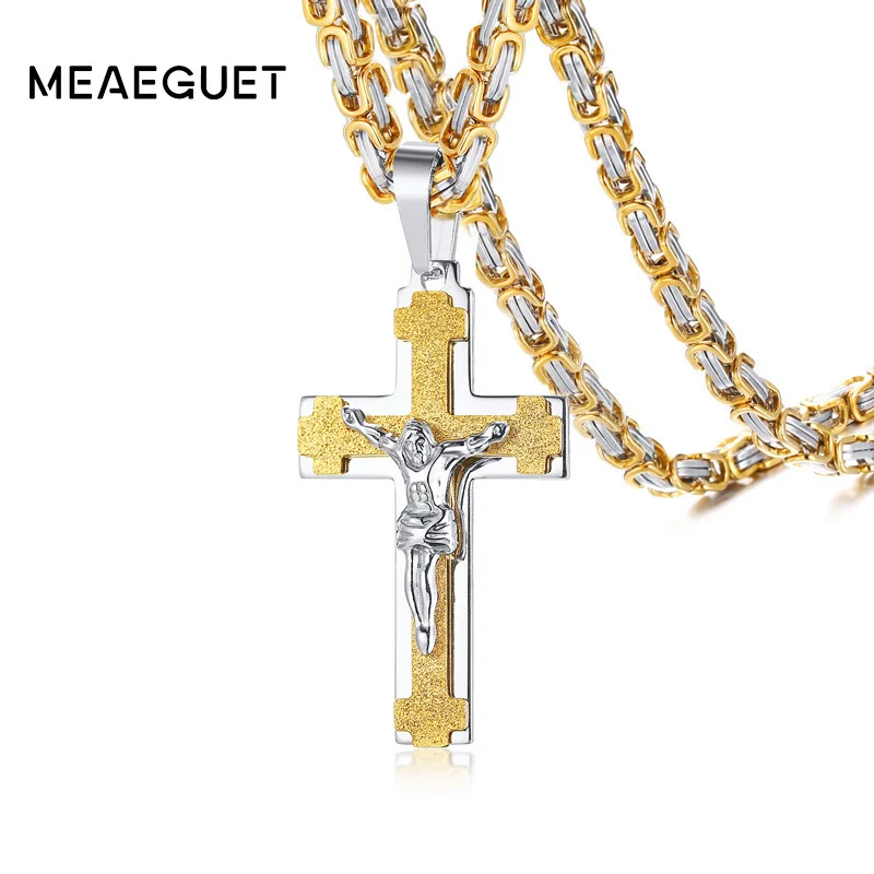Men Necklace Catholic Jesus Christ On INRI Crucifx Cross Stainless Steel Pendant Byzantine Free Chains Vantage Male Gifts
Men Necklace Catholic Jesus Christ On INRI Crucifx Cross Stainless Steel Pendant Byzantine Free Chains Vantage Male Gifts