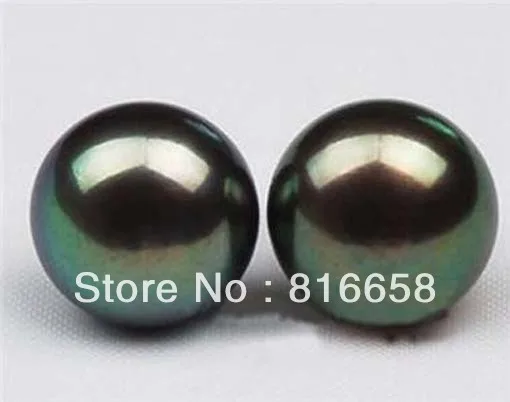 Фото Free shipping@@10-11mm Tahitian Black Shell Pearl Earring AAA Grade 6.09 | Украшения и аксессуары