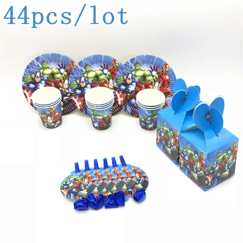 Avengers Theme Design 44Pcs/Lot Boys Birthday Party Funny Blowing Dragon Family Party 10Cup 10Plate 12Blowout 12Candy Box Supply
Avengers Theme Design 44Pcs/Lot Boys Birthday Party Funny Blowing Dragon Family Party 10Cup 10Plate 12Blowout 12Candy Box Supply