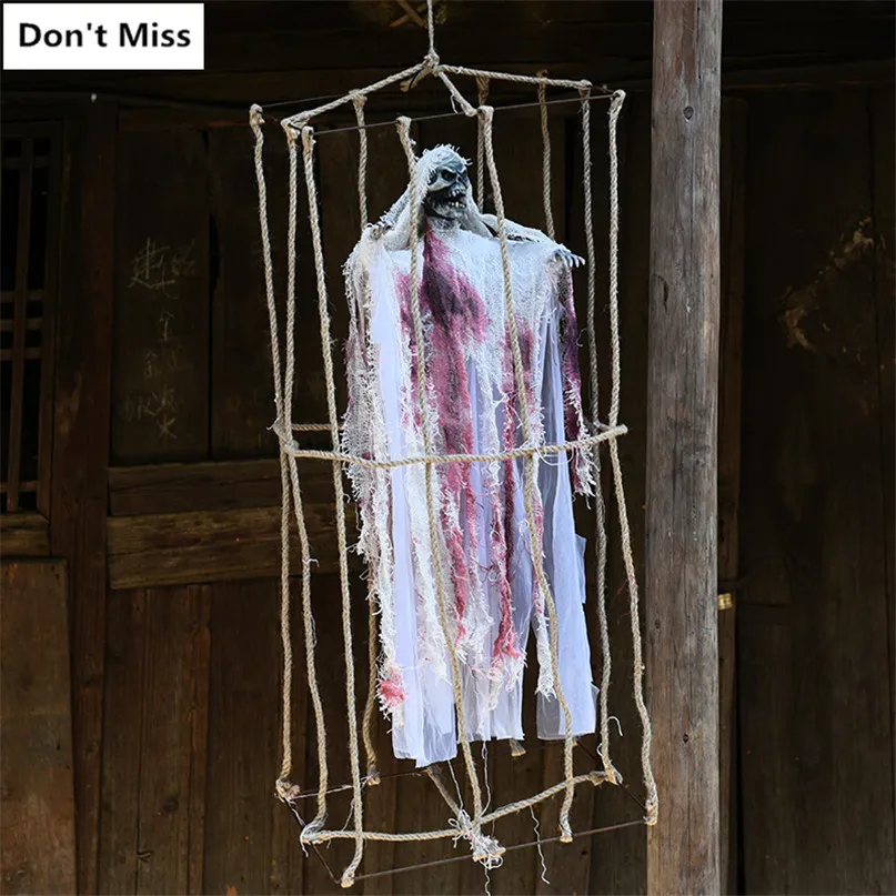 Electric Hanging Ghost Ornamnents Halloween Decorations Electric Haunted Doll Ghost In Cage Horror Props Voice Control Devil Toy
Electric Hanging Ghost Ornamnents Halloween Decorations Electric Haunted Doll Ghost In Cage Horror Props Voice Control Devil Toy
