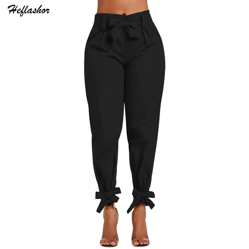 Heflashor Women Casual Loose Harem Pants Solid Color High Waist Bow Elastic Band Trousers Work Tie Bottom Slim Pants
Heflashor Women Casual Loose Harem Pants Solid Color High Waist Bow Elastic Band Trousers Work Tie Bottom Slim Pants