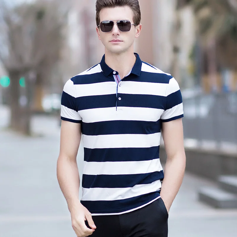 

and the United States British shopkeeper leisure stripe xz613 big yards short sleeve Polo shirt not less than 118