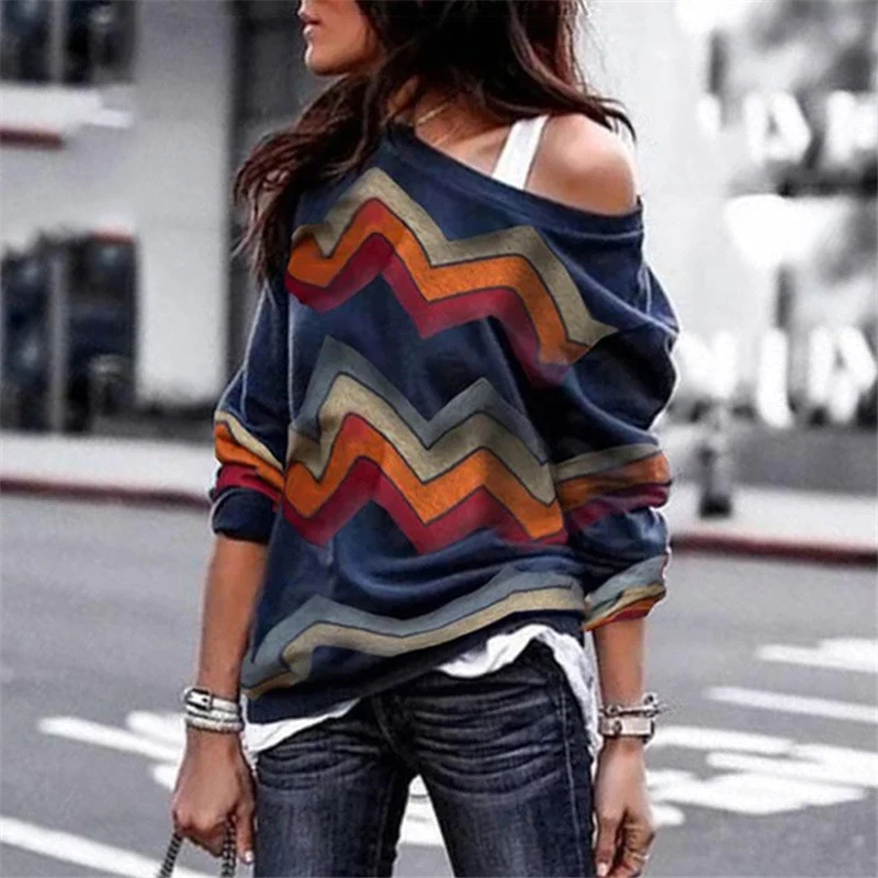 Fashion Printed Off Shoulder Shirts Long Sleeve Casual Sweatshirt Tops Style Patchwork Pattern Pullover Tops Femininas SJ1304U
Fashion Printed Off Shoulder Shirts Long Sleeve Casual Sweatshirt Tops Style Patchwork Pattern Pullover Tops Femininas SJ1304U