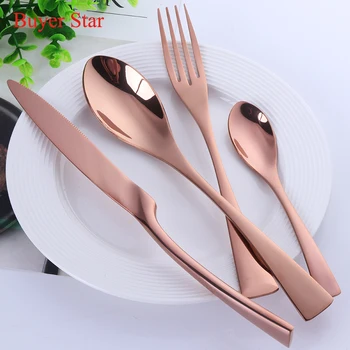 4pcs/Set Luxury Rose Gold Dinnerware Set Stainless Steel Western Cutlery Set Hand Polish Silverware Dinner Fork Food Tableware
4pcs/Set Luxury Rose Gold Dinnerware Set Stainless Steel Western Cutlery Set Hand Polish Silverware Dinner Fork Food Tableware